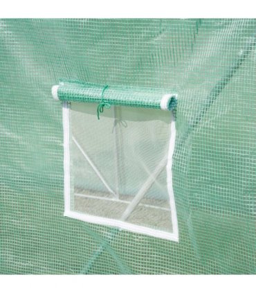 Walk in Polytunnel Outdoor Garden Greenhouse Windows and Doors (6 x 3M) Outsunny — Size: 590cm x 300cm x 200cm
