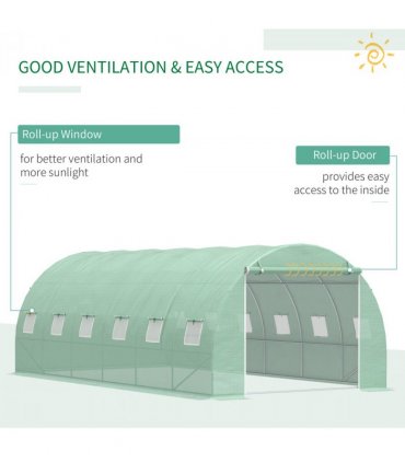 Walk-in Greenhouse, 6 x 3 M-Green — Size: 6m x 3m x 1.9m