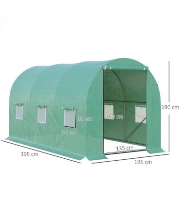 Walk-in Greenhouse, 4 x 2 M-Green — Size: 4m x 2m x 1.9m