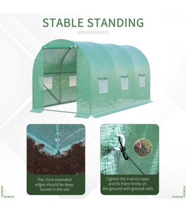 Walk-in Greenhouse, 4 x 2 M-Green — Size: 4m x 2m x 1.9m