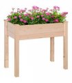 Fir Wood Raised Rectangular Plant Stand Oak Tone — Size: 86cm x 46cm x 76cm