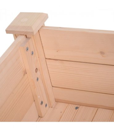 Fir Wood Raised Rectangular Plant Stand Oak Tone — Size: 86cm x 46cm x 76cm