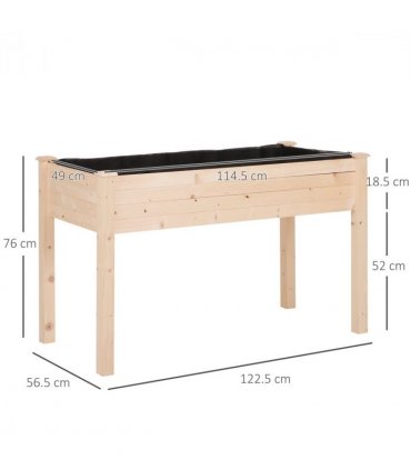 Raised Wood Garden Bed Planter Vegetables Grow Flower Herbs Box Kit — Size: 122.5Lx56.5Wx76H (cm)