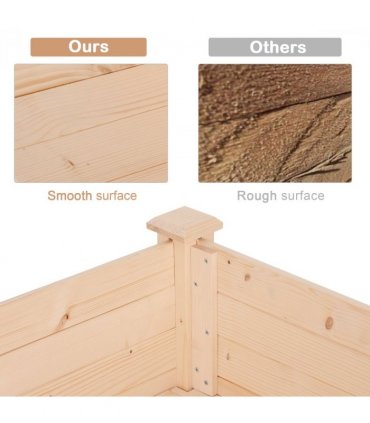Raised Wood Garden Bed Planter Vegetables Grow Flower Herbs Box Kit — Size: 122.5Lx56.5Wx76H (cm)