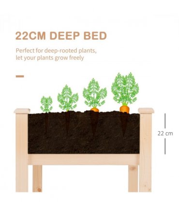 Raised Wood Garden Bed Planter Vegetables Grow Flower Herbs Box Kit — Size: 122.5Lx56.5Wx76H (cm)