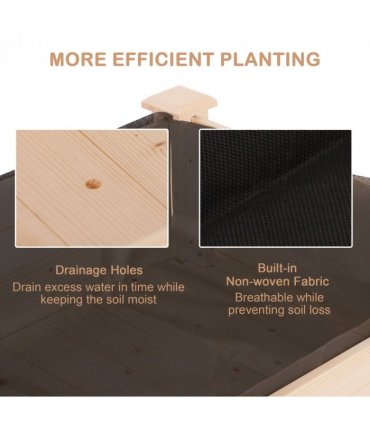 Raised Wood Garden Bed Planter Vegetables Grow Flower Herbs Box Kit — Size: 122.5Lx56.5Wx76H (cm)