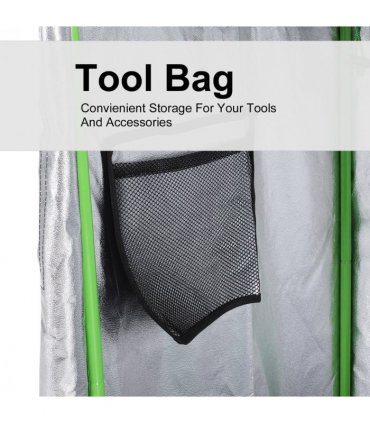 Hydroponic Plant Grow Tent W/ Window Tool Bag, 60L x 60W x 140Hcm-Black/Green — Size: 60cm x 60cm x 140cm