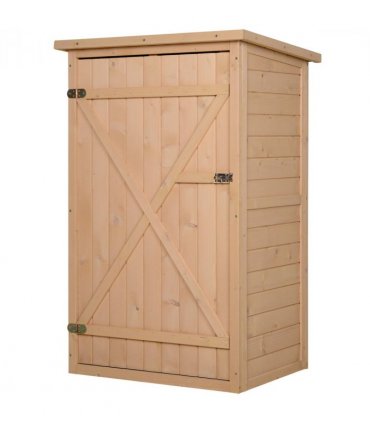 Garden Shed Outdoor Tool Storage w/ 2 Shelve 75 x 56 x115cm Natural — Colour: Natrual Wood Color