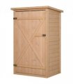 Garden Shed Outdoor Tool Storage w/ 2 Shelve 75 x 56 x115cm Natural — Colour: Natrual Wood Color