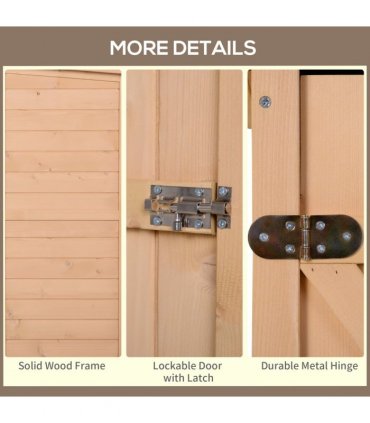 Garden Shed Outdoor Tool Storage w/ 2 Shelve 75 x 56 x115cm Natural — Colour: Natrual Wood Color