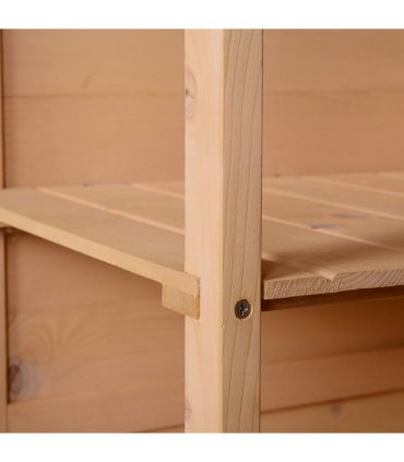Garden Shed Outdoor Tool Storage w/ 2 Shelve 75 x 56 x115cm Natural — Colour: Natrual Wood Color