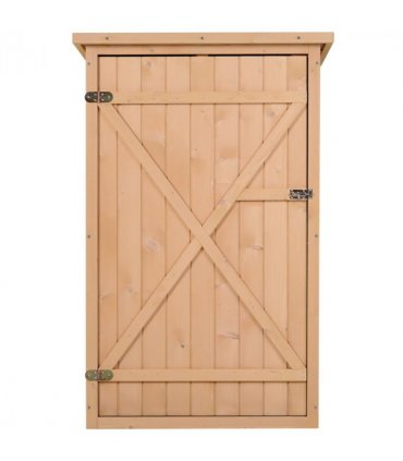 Garden Shed Outdoor Tool Storage w/ 2 Shelve 75 x 56 x115cm Natural — Colour: Natrual Wood Color