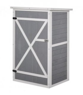 Garden Shed Outdoor Tool Storage w/ 2 Shelve 75 x 56 x115cm Grey