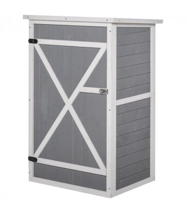 Garden Shed Outdoor Tool Storage w/ 2 Shelve 75 x 56 x115cm Grey