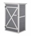 Garden Shed Outdoor Tool Storage w/ 2 Shelve 75 x 56 x115cm Grey