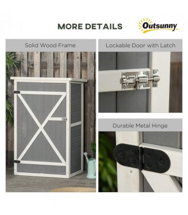 Garden Shed Outdoor Tool Storage w/ 2 Shelve 75 x 56 x115cm Grey