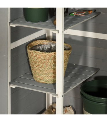 Garden Shed Outdoor Tool Storage w/ 2 Shelve 75 x 56 x115cm Grey