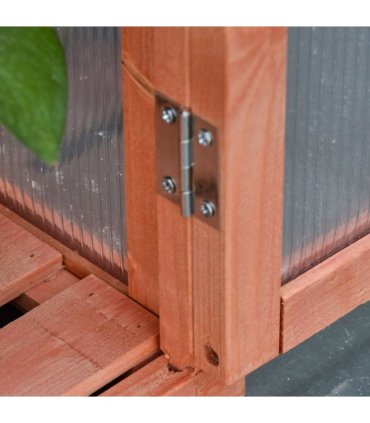80x47x138cm Wood Cold Frame Greenhouse for Plants PC Board Orange