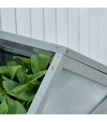 80x47x138cm Wood Cold Frame Greenhouse for Plants PC Board Grey