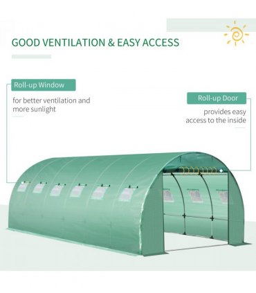 6 x 3 x 2m Greenhouse Replacement Cover ONLY for Tunnel Greenhouse — Size: 6m x 3m x 2m