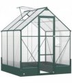 Outsunny Walk-in Greenhouse Garden Polycarbonate Aluminium w/ Smart Window 6x6ft — Size: 190cm x 190cm x 220cm