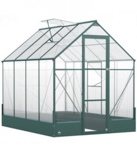Outsunny Walk-in Greenhouse Garden Polycarbonate Aluminium w/ Smart Window 6x8ft — Size: 250cm x 190cm x 219cm