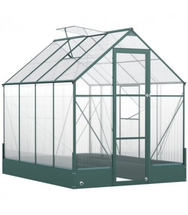 Outsunny Walk-in Greenhouse Garden Polycarbonate Aluminium w/ Smart Window 6x8ft — Size: 250cm x 190cm x 219cm