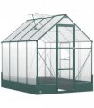 Outsunny Walk-in Greenhouse Garden Polycarbonate Aluminium w/ Smart Window 6x8ft — Size: 250cm x 190cm x 219cm