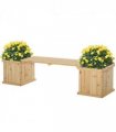 Outsunny Wooden Garden Planter & Bench Combination Garden Raised Bed Natural