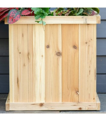 Outsunny Wooden Garden Planter & Bench Combination Garden Raised Bed Natural