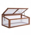 Square Wooden Outdoor Greenhouse for Plants PC Board 100 x 65 x 40cm — Colour: Brown