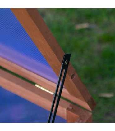 Square Wooden Outdoor Greenhouse for Plants PC Board 100 x 65 x 40cm — Colour: Brown