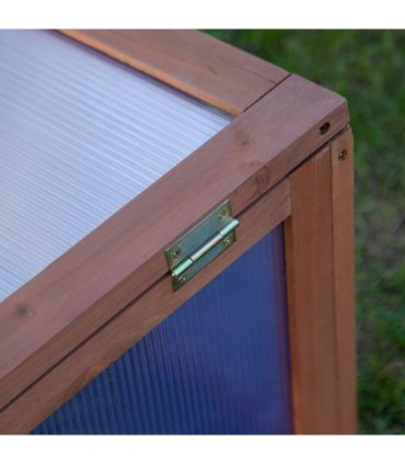 Square Wooden Outdoor Greenhouse for Plants PC Board 100 x 65 x 40cm — Colour: Brown
