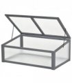 Square Wooden Outdoor Greenhouse for Plants PC Board 100 x 65 x 40cm — Colour: Grey
