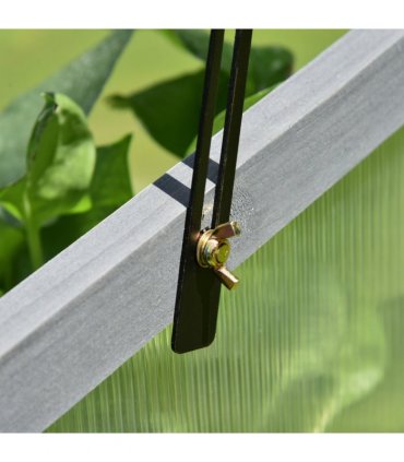 Square Wooden Outdoor Greenhouse for Plants PC Board 100 x 65 x 40cm — Colour: Grey