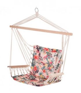 100x106cm Hanging Hammock Chair Stripe Flowers Pattern — Colour: Floral