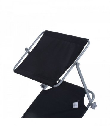 Folding Chair Sun Lounger w/ Canopy Sunshade Garden Recliner Hammock — Colour: Black