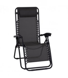Zero Gravity Chair Adjustable Patio Lounge Chair Recling Seat Outdoor Patio — Colour: Black