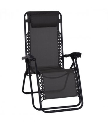 Zero Gravity Chair Adjustable Patio Lounge Chair Recling Seat Outdoor Patio — Colour: Black