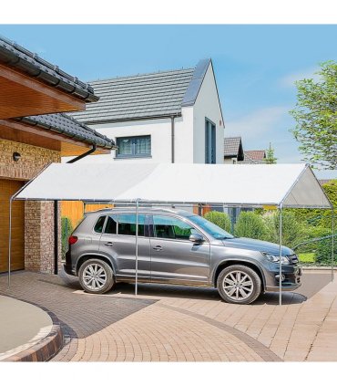 3m x 6m Heavy Duty Galvanized Steel Frame Canopy Vehicle Shelter White