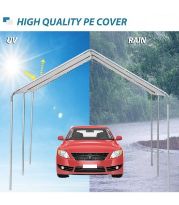 3m x 6m Heavy Duty Galvanized Steel Frame Canopy Vehicle Shelter White