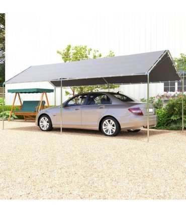3m x 6m Heavy Duty Galvanized Steel Frame Canopy Vehicle Shelter Grey
