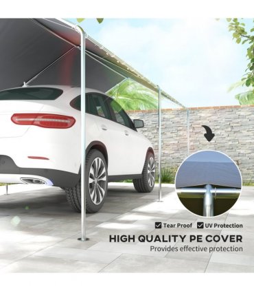 3m x 6m Heavy Duty Galvanized Steel Frame Canopy Vehicle Shelter Grey