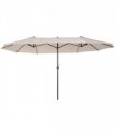 4.6m Double-Sided Patio Parasol Sun Umbrella-Cream White — Colour: Beige