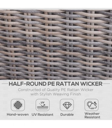5 Pcs PE Rattan Armchair Outdoor Garden Seating Comfort Balcony Home Grey