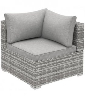 Rattan Corner Sofa Garden Rattan Furniture Single Sofa Chair Light Grey