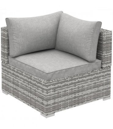 Rattan Corner Sofa Garden Rattan Furniture Single Sofa Chair Light Grey