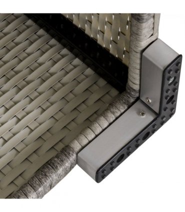 Rattan Corner Sofa Garden Rattan Furniture Single Sofa Chair Light Grey