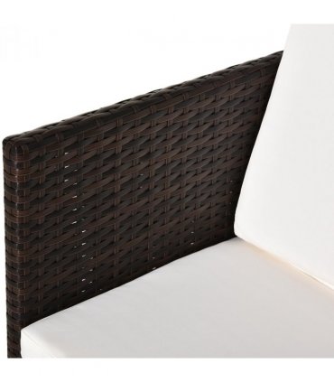 5 P? Rattan Set-Brown/Creamy White