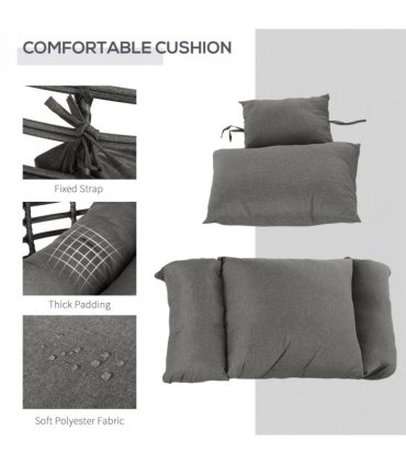 Outdoor Indoor Rattan Egg Chair Wicker Weave Teardrop Chair with Cushion — Colour: Grey